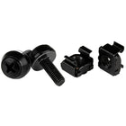 StarTech M5 x 12mm, Screws and Cage Nuts, 50 Pack, Black-All-black steel construction