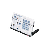 3M In-Line Document Holder, Large-18" wide transparent backplate, weighted base and non-slide grooved shelf with raised edge supports books, catalogs and landscape documents