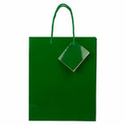 Jam Paper Glossy Gift Bags with Rope Handles - Medium - 8" x 4" x 10" - Green - 100 Pack-Quantity: 100 per pack