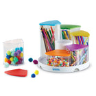 Learning Resources Create-a-Space 360 Crafts Center - Multicolor-Secure, colorful lids: Each of the Create-a-Space See-Thru Spinning Bins comes with a colorful lid for secure storage and easy color coding in classroom organization plans!