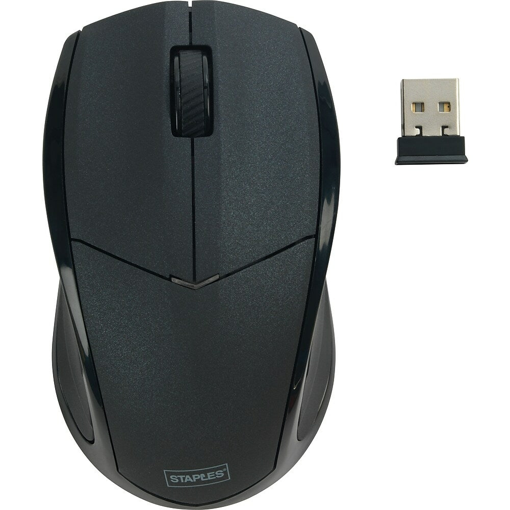 Mouse In Store Staples Wireless Optical Mouse - Black | staples.ca