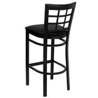 Flash Furniture HERCULES Series Black Window Back Metal Restaurant Barstool - Black Vinyl Seat-Black Vinyl Upholstered Seat