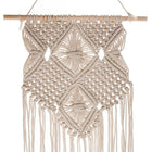 Truu Design Hand Crafted Macrame Wall Hanging 16 x 35.5, inches, Cream White-Purpose: easy and trendy way to spruce up your wall in any living space