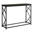 Monarch Specialties 3534 44"L Accent Table - Espresso/Black Metal Hall Console-Makes a statement as an entryway console table with its modern wood look table top finish in espresso