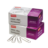 Staples Number 1 Size Paper Clips - Non-Skid - Nickel Finish - 100 Clips Per Box - 5 Pack-The fastest and easiest way to keep papers together