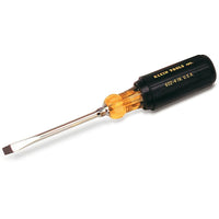 Klein Tools Klein Cushion-Grip Screwdrivers-Heavy-Duty Round Shank, Slot Keystone Tip - 4 Pack-Handle Type Cushion Grip