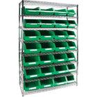 Kleton Heavy-Duty Wire Shelving Units With Storage Bins, 8 Tiers, 48" W x 74" H x 18"D-Depth: 18"