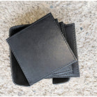 Ashlin Thames Set Of 4 Square Coasters with Matching Open Box, Black-OPTION : white top stitching (minimum 50 piece order required)