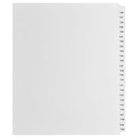 Mark Maker Legal Exhibit Index Tab Set of White Single Tabs, 1/25th Cut, Letter Size, No Holes, Number 126 - 150-White Single Tabs, 1/25th Cut