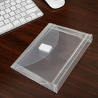 JAM Paper Plastic Envelopes, VELCRO Brand Closure, 1 Expansion, Index Booklet, 5.5 x 7.5, Clear Poly, 24 Pack (920V1clg)-You can use them to hold papers, forms, letters, pictures, or anything else that take up room so clutter won't get in the way of your open and inspiring space