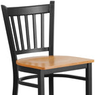 Flash Furniture HERCULES Series Black Vertical Back Metal Restaurant Barstool - Natural Wood Seat-.625'' Thick Plywood Seat
