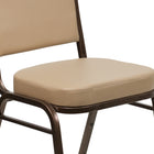 Flash Furniture HERCULES Series Crown Back Stacking Banquet Chairs with Tan Vinyl & Copper Vein Frame - 4 Pack-Seamless Back Panel
