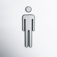 Futech SWAS003 Symbol Men/Women Washroom Sign, 2 Pack-Size: 5"H, 1-1/2" W - Male, 1-3/4" W - Female, Thickness: 3mm