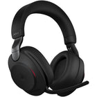 Jabra Evolve2 85, Link 380a, Stereo MS Headset with Stand - Black-Material: Headband ultra soft foam covered in color-matched leatherette, ear cushion soft audio foam covered in color-matched leatherette