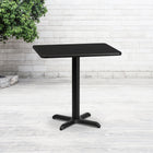 Flash Furniture 24'' x 30'' Rectangular Laminate Table Top, Black with 22'' x 22'' Table-Height Base (XUBK2430T2222)-Top Size: 24"W x 30"L