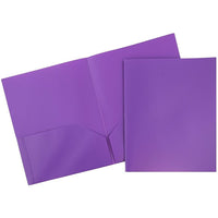 JAM Paper Plastic 2 Pocket POP Folders, Purple, 12 Pack-Purple