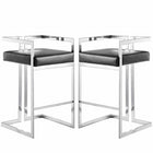 Plata Decor Harvey II Stools - Chrome/Black - 2 Pack-Counter stool