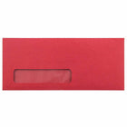 JAM Paper #10 Business Window Envelopes - 4.125" x 9.5" - Red Recycled - 50 Pack-Colour: Red Business Envelopes with Window