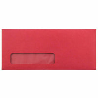 JAM Paper #10 Business Window Envelopes - 4.125" x 9.5" - Red Recycled - 50 Pack-Colour: Red Business Envelopes with Window
