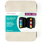 Tombow 54 Zipp Marker Case - Oyster-High-quality, resilient flexible brush tip & firm fine tip marking pen
