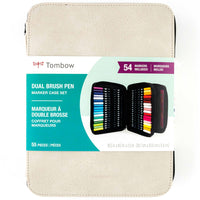 Tombow 54 Zipp Marker Case - Oyster-High-quality, resilient flexible brush tip & firm fine tip marking pen
