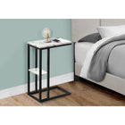 Monarch Specialties 3675 Accent Table - 25"H/White Marble/Black Metal-Assembly required: Illustrated instructions and all hardware are provided for convenience (additional tools may be needed)