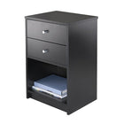 Winsome Ava Accent Table With 2 Drawers, Black-Assembly Required