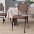 Flash Furniture HERCULES Series Teardrop Back Stacking Banquet Chair in Brown Patterned Fabric - Copper Vein Frame-Upholstered Seat and Back