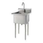 TRINITY Utility Sink with Faucet, Stainless Steel (THA-0303)-Sink and Legs made of 16GA 304 Stainless Steel