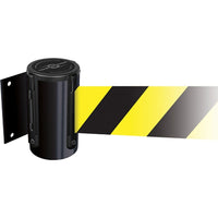 SCN Industrial Tensabarrier Wall Mounted Units, Plastic, Screw Mount, 13', Yellow Tape-Finish/Colour: Black