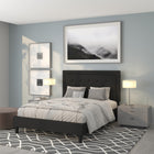 Flash Furniture Roxbury Queen Size Tufted Upholstered Platform Bed - Black Fabric-Black Fabric Upholstery