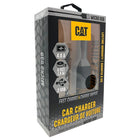 Cat 4.8amp Car Charger with Dual USB Port and 6ft Braided Nylon Micro USB Cord-Yellow back-lit USB port for fumble-free connections