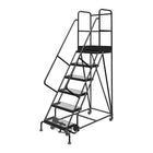 Tri-Arc Manufacturing Deep Top Step Rolling Ladder, Platform Height: 60", No. of Steps: 6, Step Width: 24" (KDSR106242-D2)-No. of Steps: 6