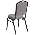 Flash Furniture HERCULES Series Crown Back Stacking Banquet Chair in Grey Fabric - Black Frame-Crown Back Design