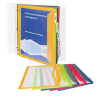C-Line Super Heavyweight Poly Binder Pockets with Write-On Index Tabs, 5-Tab Set, Assorted Colors, 8-1/2 x 11, 30 Pack-Organize your binder with style and efficiency