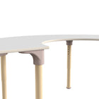 Flash Furniture Bright Beginnings 59" Commercial Grade Wooden Half Circle Adjustable Height Classroom Activity Table-Beech/White-Supports up to 300 LBS. Static Weight Capacity
