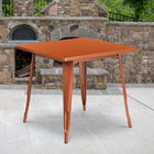 Flash Furniture 31.5" Square Copper Metal Indoor-Outdoor Table-Top Size: 31.5" Square