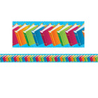 Edupress Ep618r 39" x 3" Books Spotlight Books Border, Multicolour, 96 Pack (EP-618R)-Bulletin board borders to enhance the look of a room