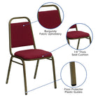 Flash Furniture HERCULES Series Trapezoidal Back Stacking Banquet Chair with Gold Vein Frame - Burgundy Fabric-Seamless Back Panel