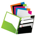 Oxford Divide It Up Twisted Twin Pocket Folder Poly, Assorted-Keep both large and small papers organized in 1 place