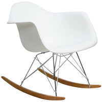 Plata Import Eiffel Bucket Rocker, White (PC-018R-WHITE)-Lounge Rocking Chair