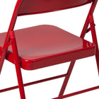 Flash Furniture HERCULES Series Double Braced Metal Folding Chair - Red-Red Frame Finish