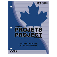 Louis Garneau Project Notebook with Laminated Cover - Recycled Paper-32 pages, 10.75" x 8.5"