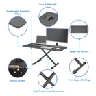 ShoppingAll Height Adjustable Sit-Stand Compact Portable Tabletop - Black-Fully Assembled: Simple remove your Sit to Stand desk out of the box, place on your desired workspace and enjoy working while sitting or standing comfortably