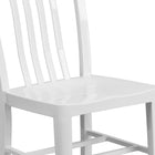 Flash Furniture White Metal Indoor-Outdoor Chair-Adjustable Floor Glides