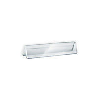 Azar Displays 2" x 8.5" Double Sided Acrylic Nameplates, Clear, 10 Pack (192802)-Two-sided nameplate is ideal for displaying names on countertops or desks