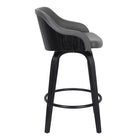 Armen Living Alec Contemporary 26" Counter Height Swivel Bar Stool - Black/Grey-Weight Capacity: 250 lb.