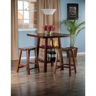 Winsome Orlando 3-Piece High Table Set, 2 Saddle Stools, Walnut (94308)-Assembly required