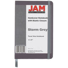 JAM Paper Hardcover Lined Notebook With Elastic Closure, Travel Size, 4 x 6 Journal, Grey, 2/Pack (340528853g)-Sold Individually