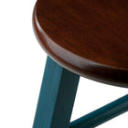 Winsome Wood Ivy 24" Counter Stool Rustic Teal with Walnut Seat (62224)-Overall dimensions 24.20"H x 13.40"W x 13.40"D